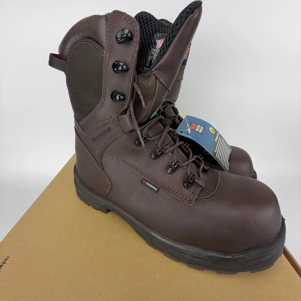 Red Wing King Toe 8-Inch Waterproof Work Boots Leather Mens 10 EE 3548‎ NOS NWT